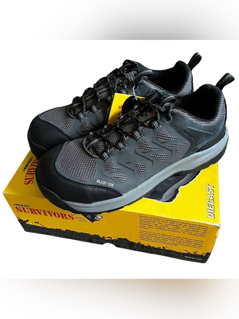 Herman Survivors Mens 12 Diecast Alloy Toe Work Shoes New In Box Slip Resistant